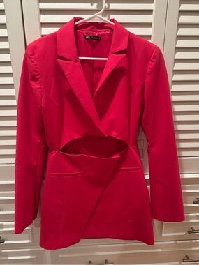 Zara Hot Pink Cutout Blazer Jacket